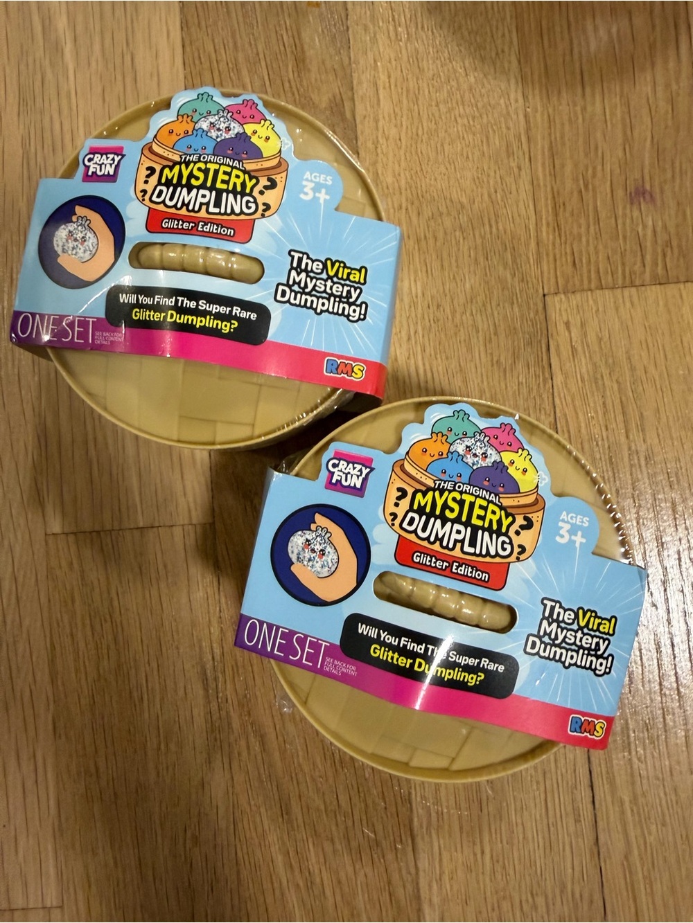Set of 2 - RMS Crazy Fun GLITTER EDITION Mystery Dumpling Bun NEW & SEALED